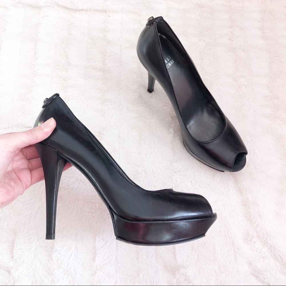 STUART WEITZMAN Platform Peeptoe Stiletto Heels